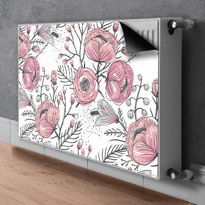 Cache radiateur déco Art des roses pastel