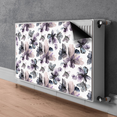 Cache radiateur déco Fleurs noires