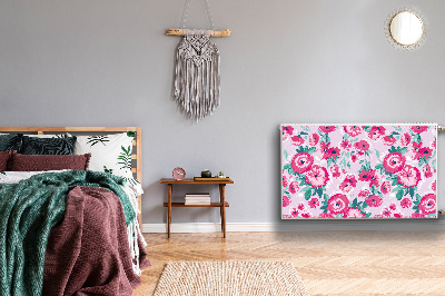 Un tapis avec un imprimé radiateur Fleurs