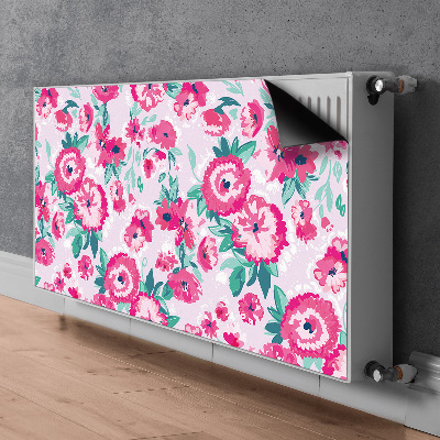 Un tapis avec un imprimé radiateur Fleurs