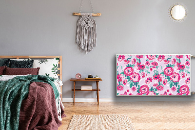 Un tapis avec un imprimé radiateur Fleurs