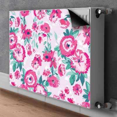 Un tapis avec un imprimé radiateur Fleurs