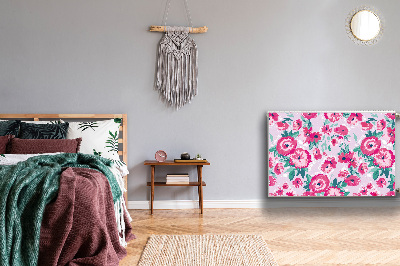 Un tapis avec un imprimé radiateur Fleurs