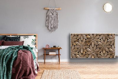 Un tapis avec un imprimé radiateur Motif en bois floral