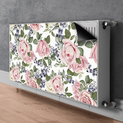 Cache radiateur déco Roses aquarelles