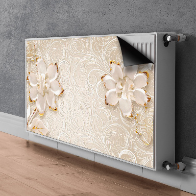 Un tapis avec un imprimé radiateur Graphiques floraux