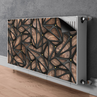 Tapis magnétique pour radiateur Treillis en bois noir