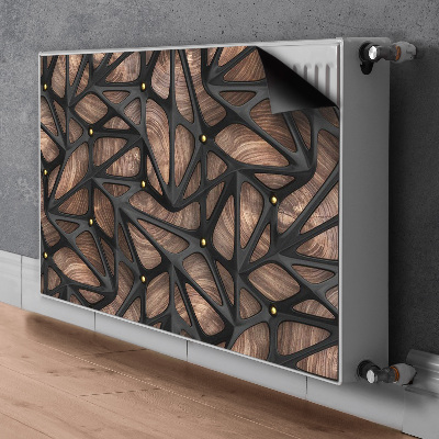 Tapis magnétique pour radiateur Treillis en bois noir