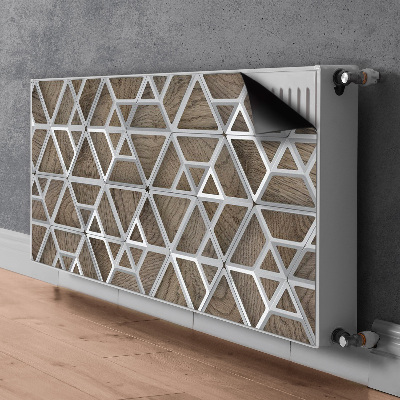 Tapis de radiateur décoratif Motif métallique sur le bois