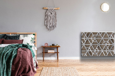 Tapis de radiateur décoratif Motif métallique sur le bois