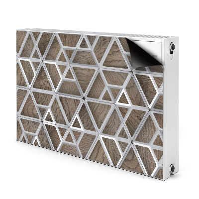 Tapis de radiateur décoratif Motif métallique sur le bois