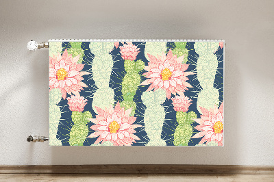 Un tapis avec un imprimé radiateur Fleurs de cactus