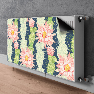 Un tapis avec un imprimé radiateur Fleurs de cactus