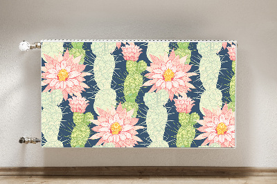 Un tapis avec un imprimé radiateur Fleurs de cactus