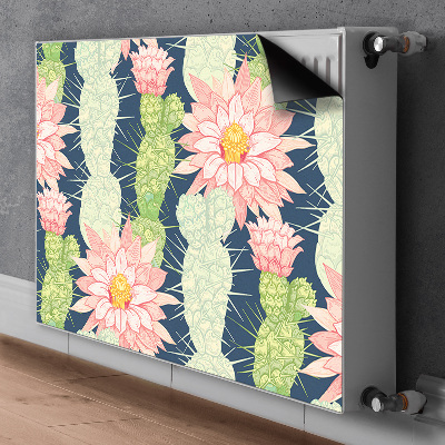 Un tapis avec un imprimé radiateur Fleurs de cactus