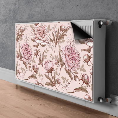 Cache radiateur déco Pivoines roses