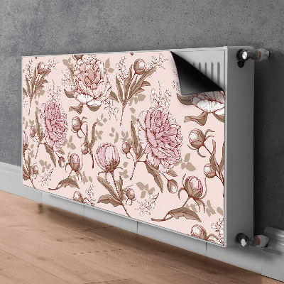 Cache radiateur déco Pivoines roses