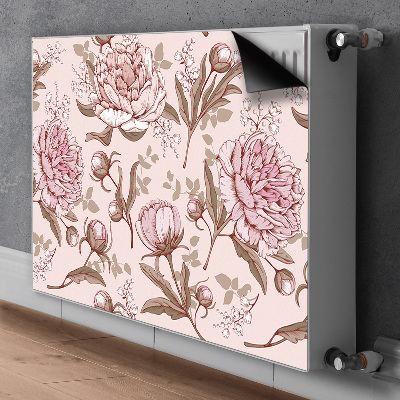 Cache radiateur déco Pivoines roses