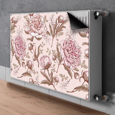 Cache radiateur déco Pivoines roses