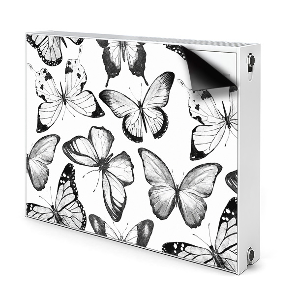 Tapis de radiateur décoratif Papillon noir et blanc