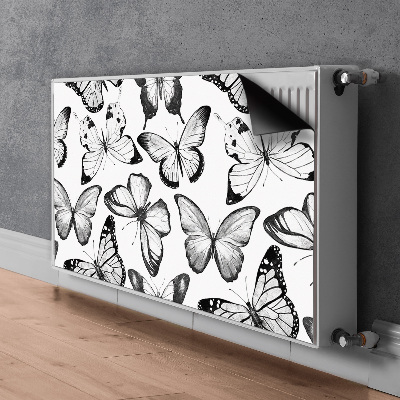 Tapis de radiateur décoratif Papillon noir et blanc