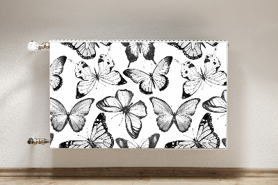 Tapis de radiateur décoratif Papillon noir et blanc