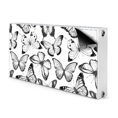 Tapis de radiateur décoratif Papillon noir et blanc