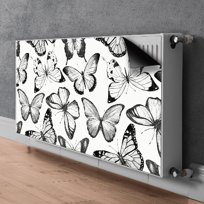 Tapis de radiateur décoratif Papillon noir et blanc