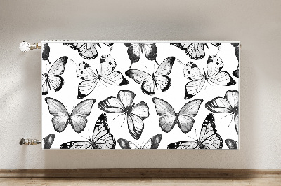 Tapis de radiateur décoratif Papillon noir et blanc