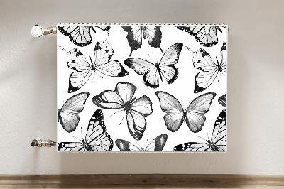 Tapis de radiateur décoratif Papillon noir et blanc