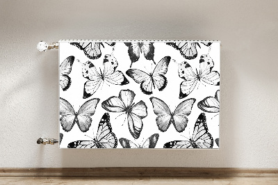 Tapis de radiateur décoratif Papillon noir et blanc