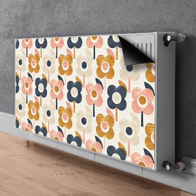 Un tapis avec un imprimé radiateur Fleurs