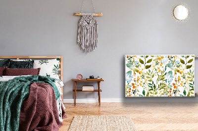 Un tapis avec un imprimé radiateur Fleurs boho