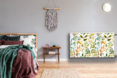 Un tapis avec un imprimé radiateur Fleurs boho