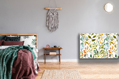 Un tapis avec un imprimé radiateur Fleurs boho