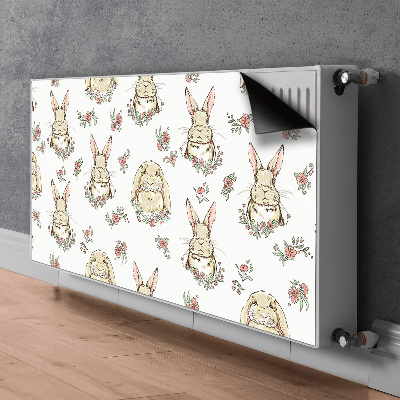 Un tapis avec un imprimé radiateur Lapins brun clair