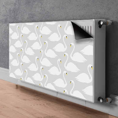 Aimant décoratif pour radiateur Cygnes blancs