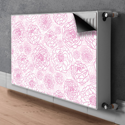 Cache radiateur déco Fleurs roses