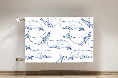 Tapis de radiateur décoratif Baleine bleue