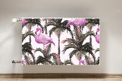 Aimant cache radiateur Flamingos dans les palmiers