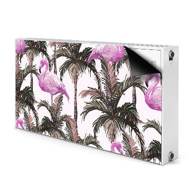 Aimant cache radiateur Flamingos dans les palmiers