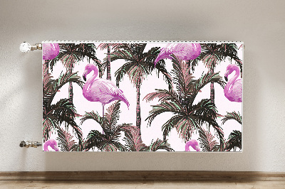 Aimant cache radiateur Flamingos dans les palmiers