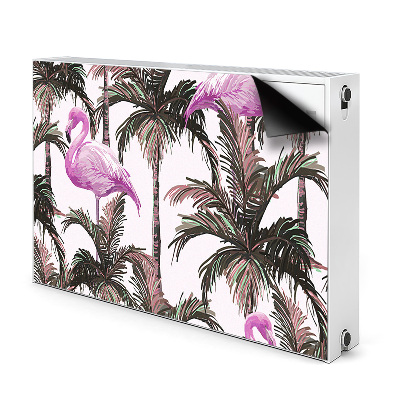 Aimant cache radiateur Flamingos dans les palmiers