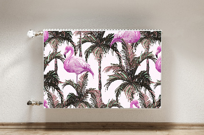 Aimant cache radiateur Flamingos dans les palmiers