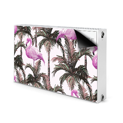 Aimant cache radiateur Flamingos dans les palmiers