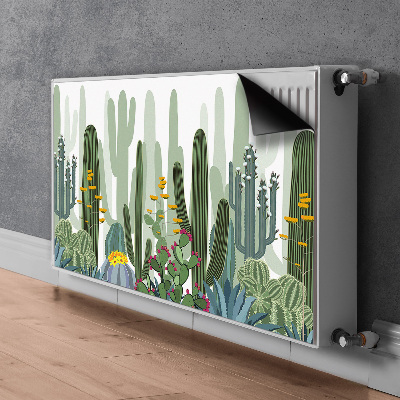 Un tapis avec un imprimé radiateur Cactus à fleurs