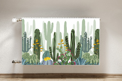 Un tapis avec un imprimé radiateur Cactus à fleurs