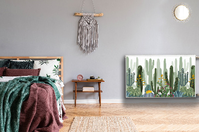 Un tapis avec un imprimé radiateur Cactus à fleurs