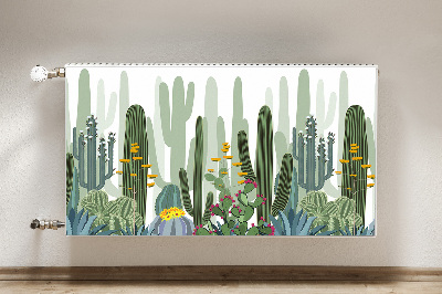 Un tapis avec un imprimé radiateur Cactus à fleurs