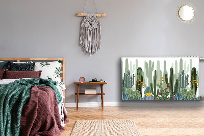 Un tapis avec un imprimé radiateur Cactus à fleurs